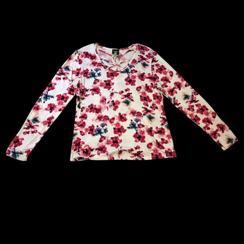 Hippie Chick Floral Print Long Sleeve Shirt | Women size L